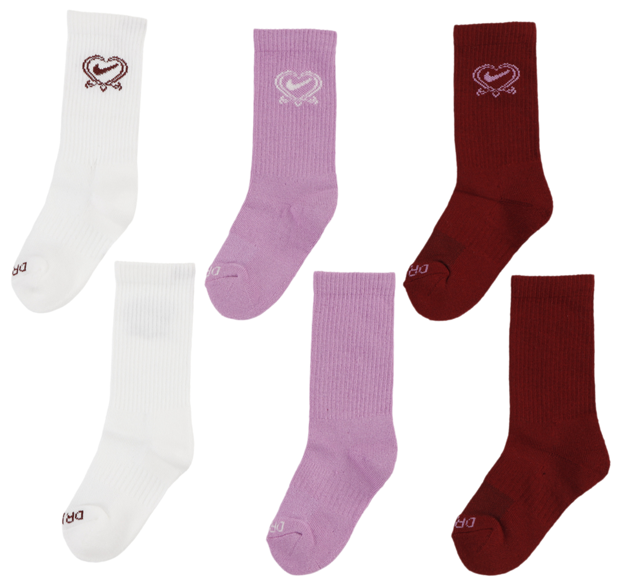 Nike Valentine's Day Crew Socks 3 Pack Image 3 of 4. Tap to open photo gallery.