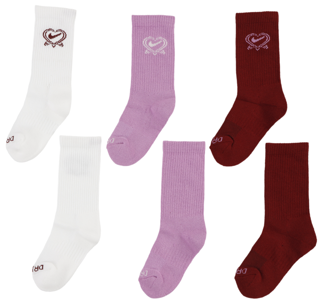 Nike Valentine's Day Crew Socks 3 Pack Image 3 of 4. Tap to open photo gallery.