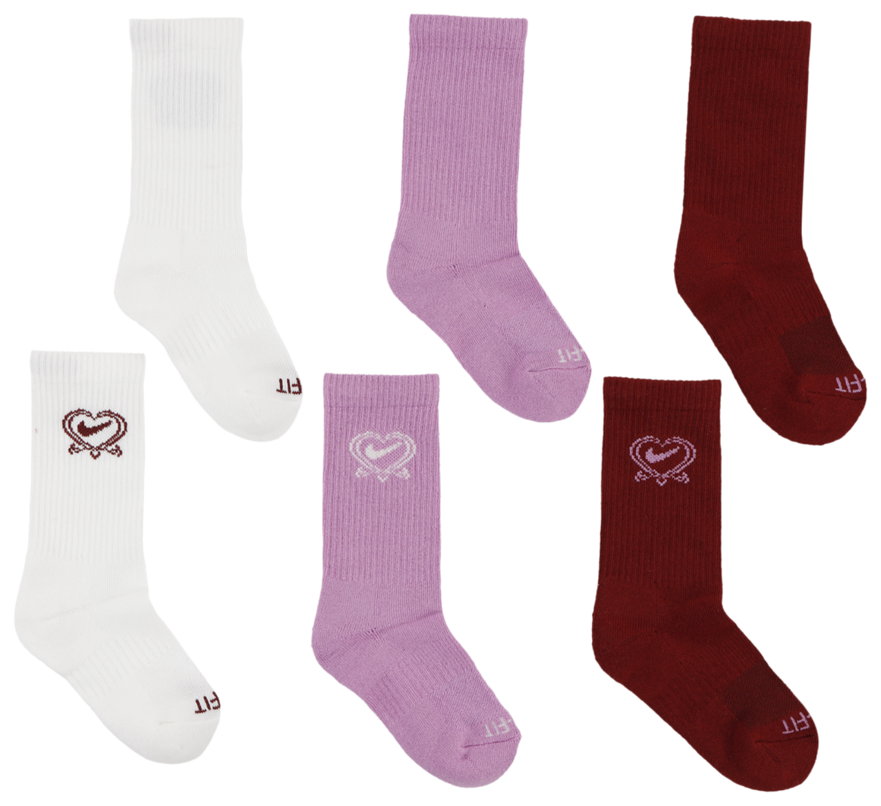 Nike Valentine's Day Crew Socks 3 Pack Image 4 of 4. Tap to open photo gallery.