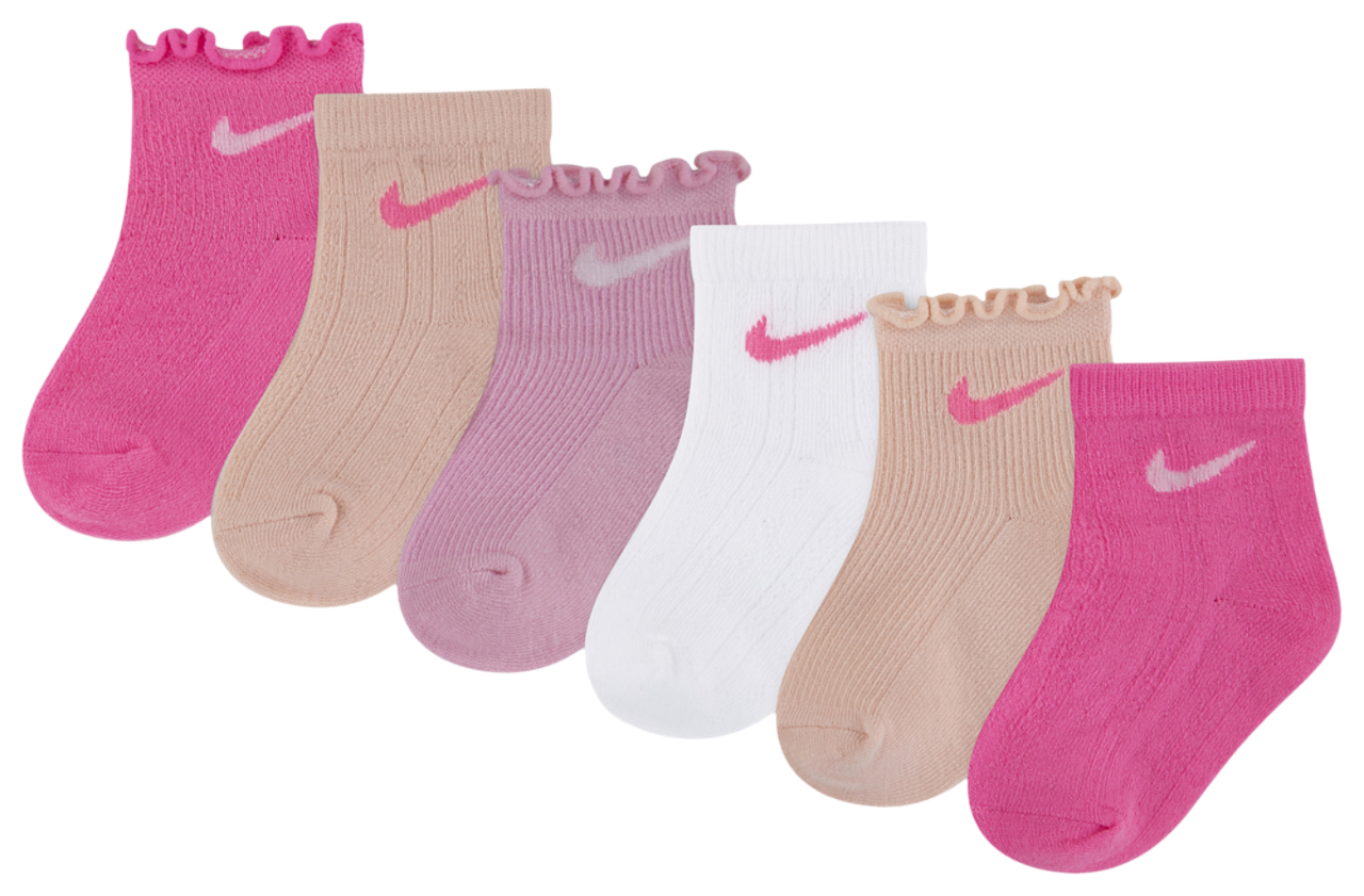Nike Textured 6 Pack Quarter Socks Image 1 of 2. Tap to open photo gallery.
