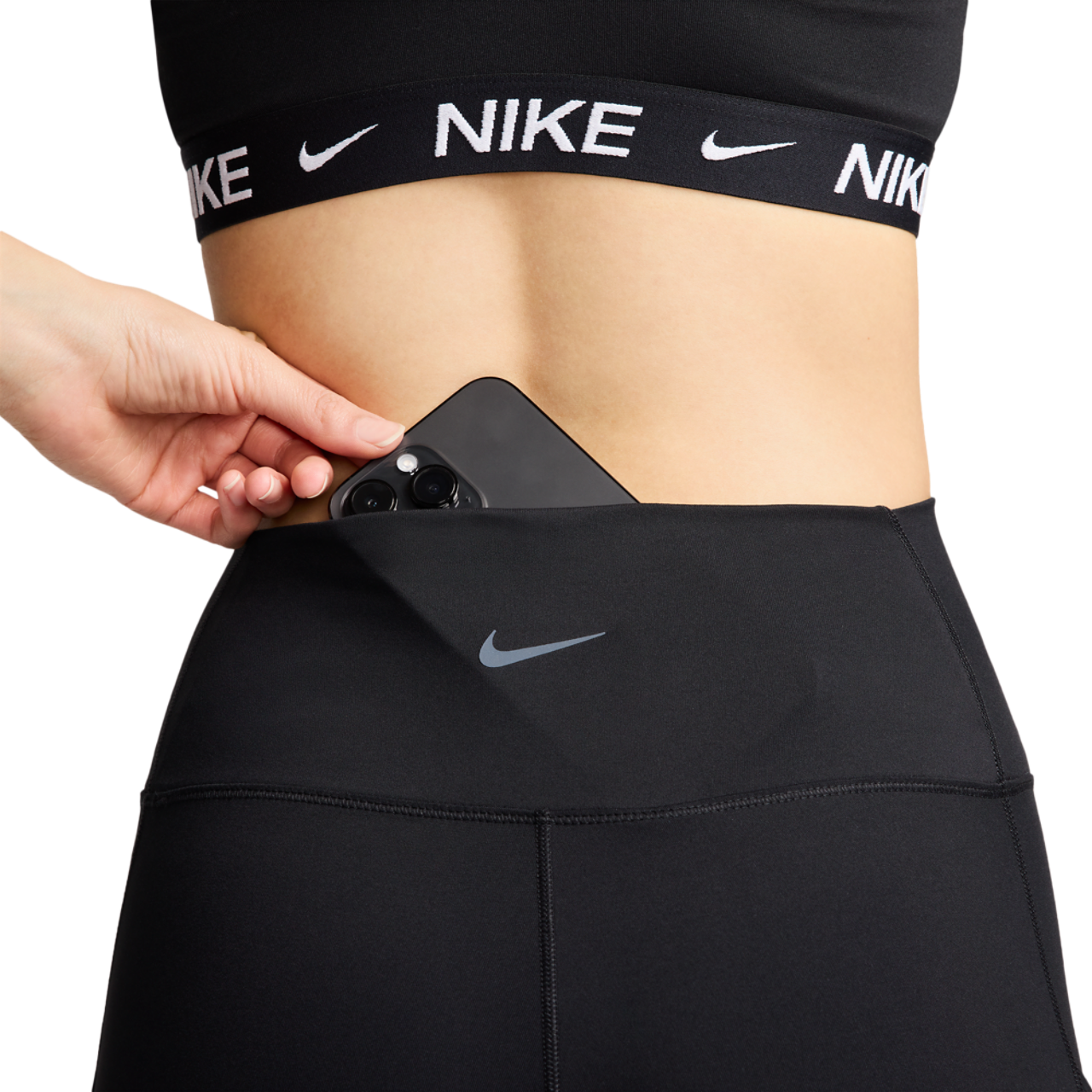 Nike Dri-FIT One High Rise 7/8 Pocket Tights Image 4 of 4. Tap to open photo gallery.