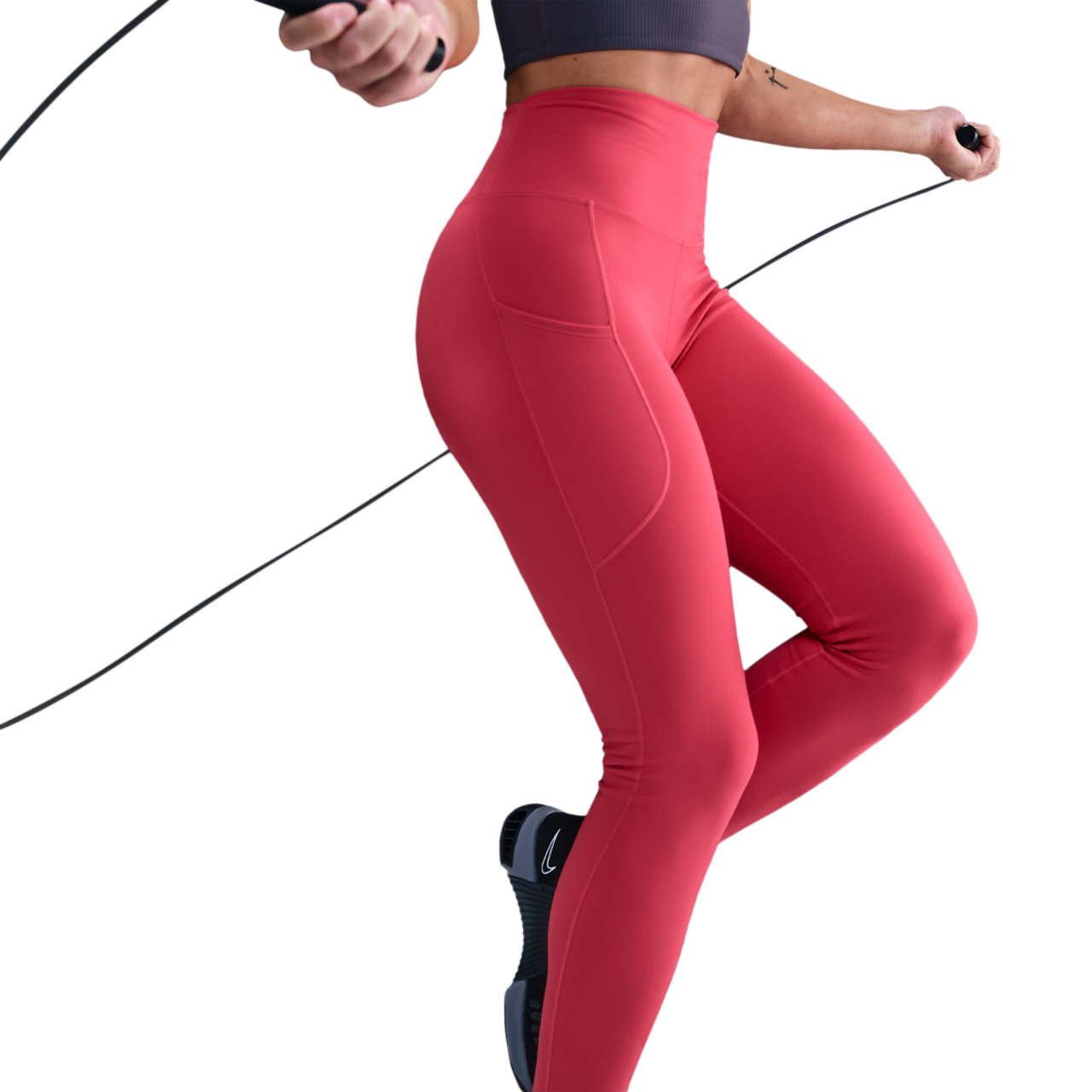 Nike Dri-FIT One High Rise 7/8 Pocket Tights Image 3 of 4. Tap to open photo gallery.