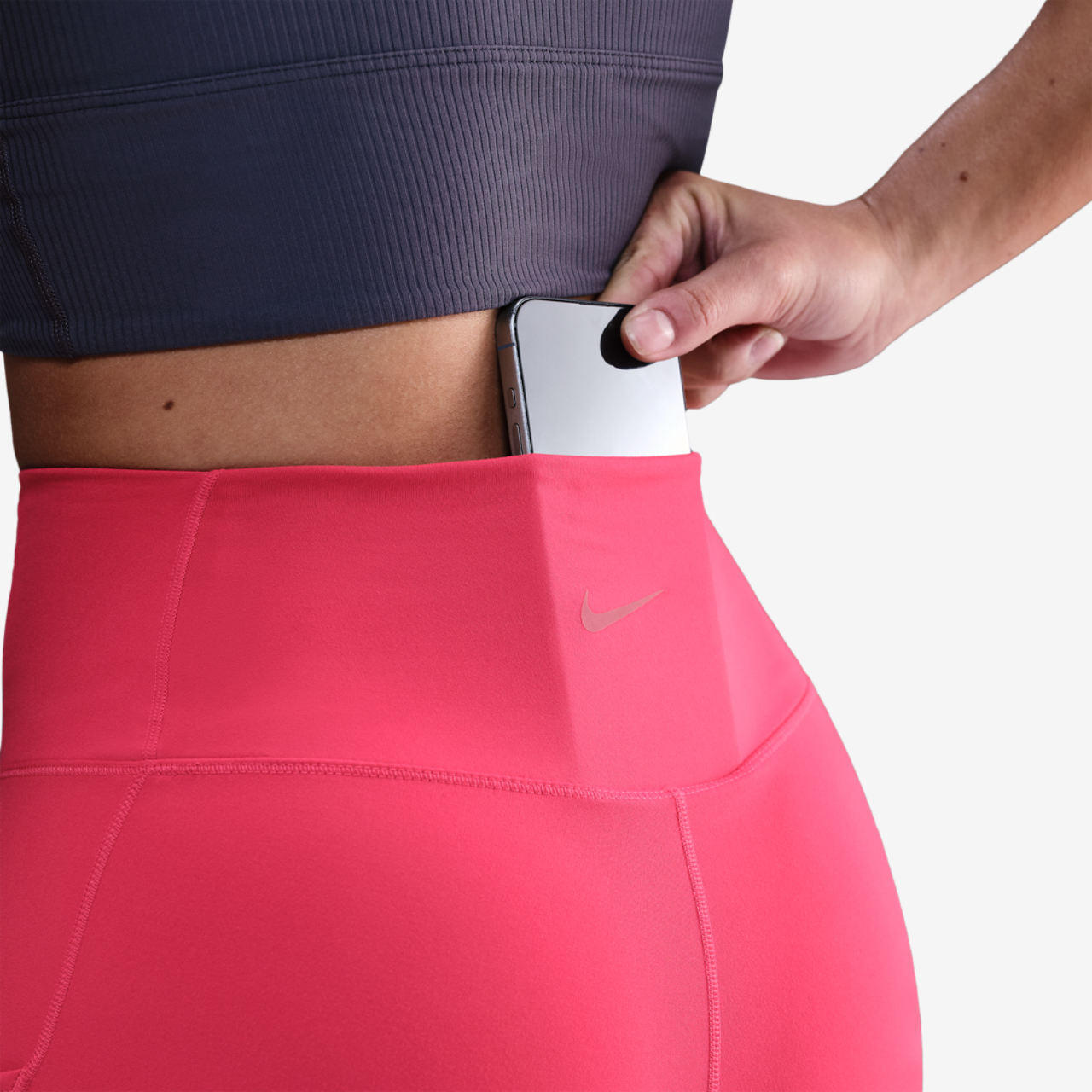 Nike Dri-FIT One High Rise 7/8 Pocket Tights Image 4 of 4. Tap to open photo gallery.