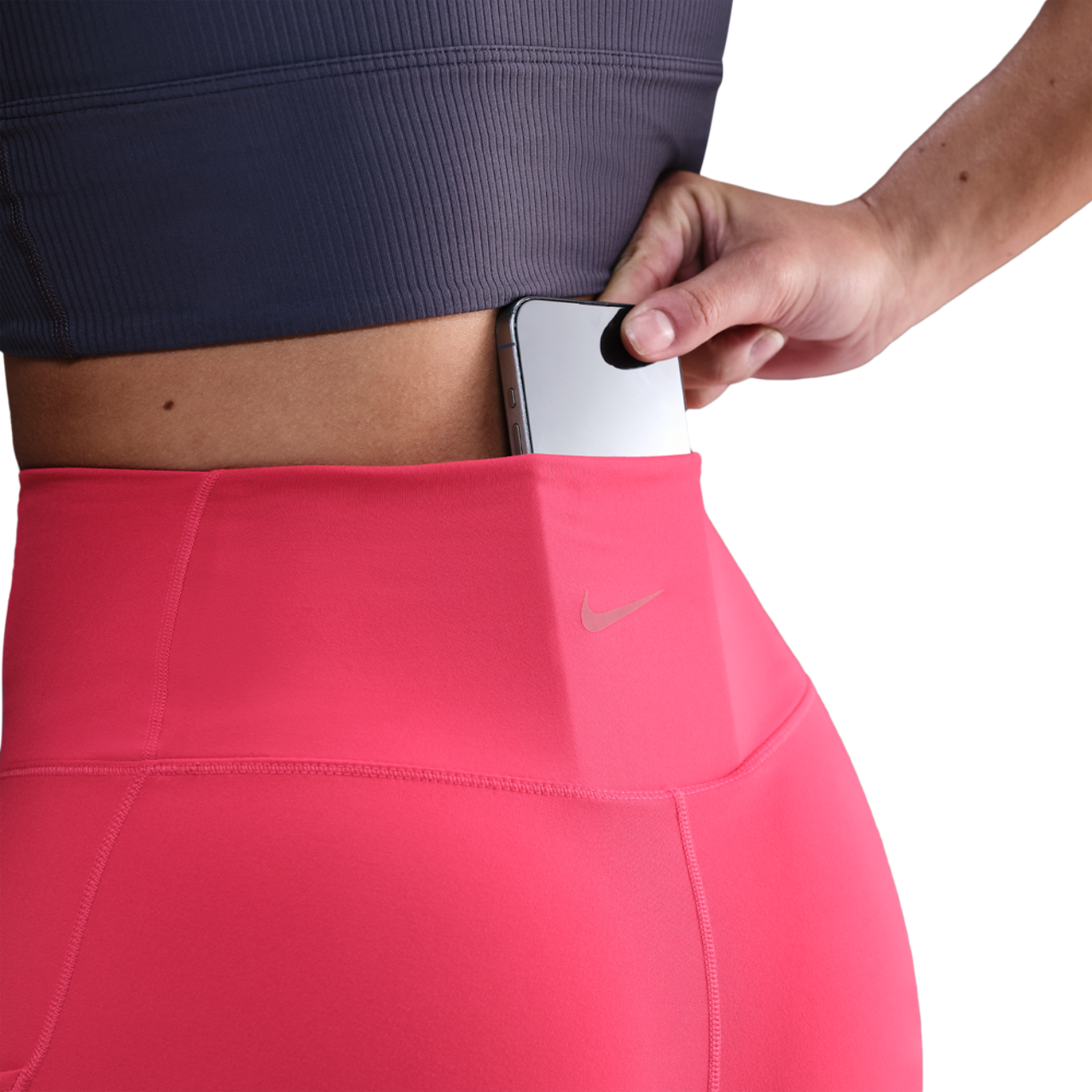 Nike Dri-FIT One High Rise 7/8 Pocket Tights Image 4 of 4. Tap to open photo gallery.