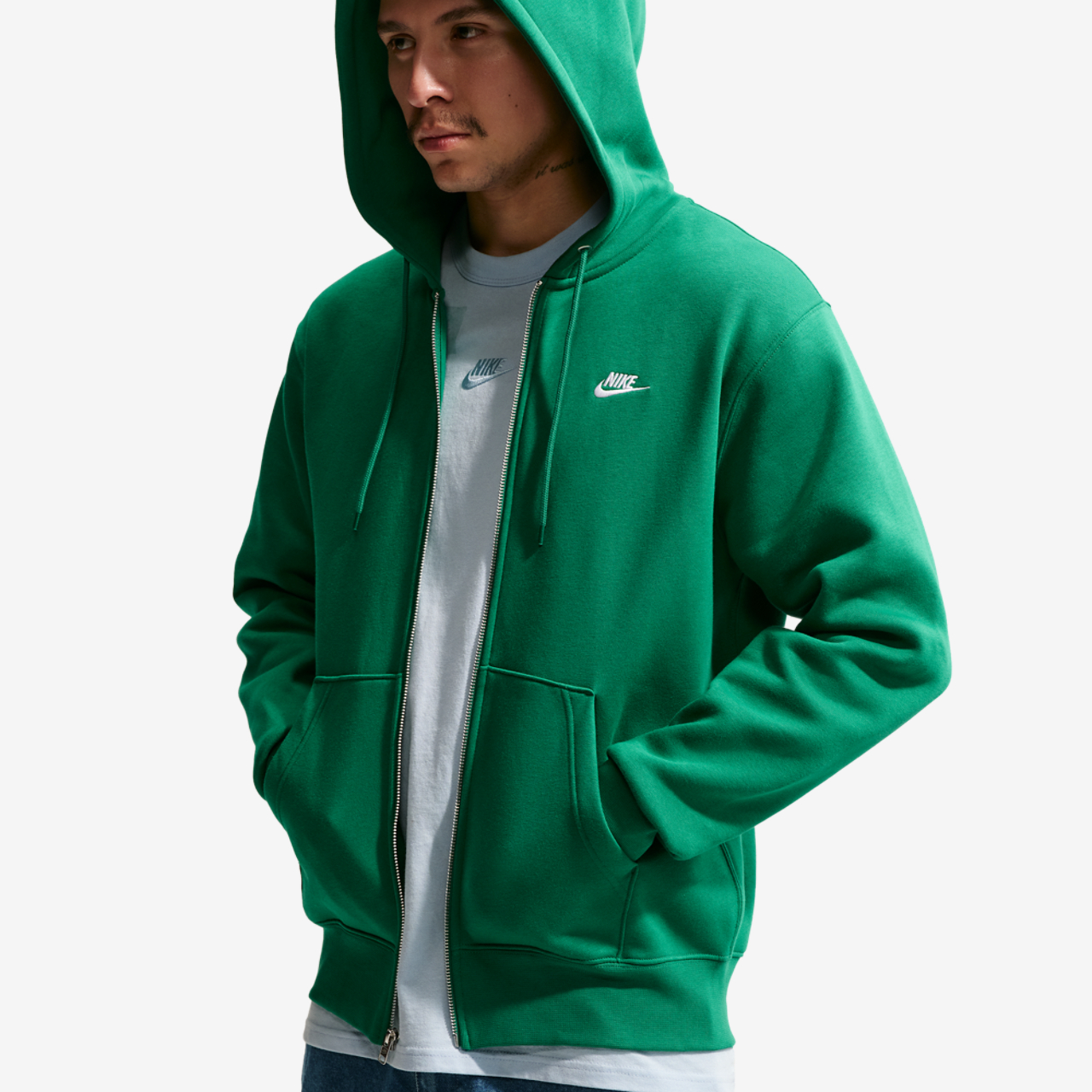 Nike Club Full-Zip Hoodie Image 5 of 7. Tap to open photo gallery.