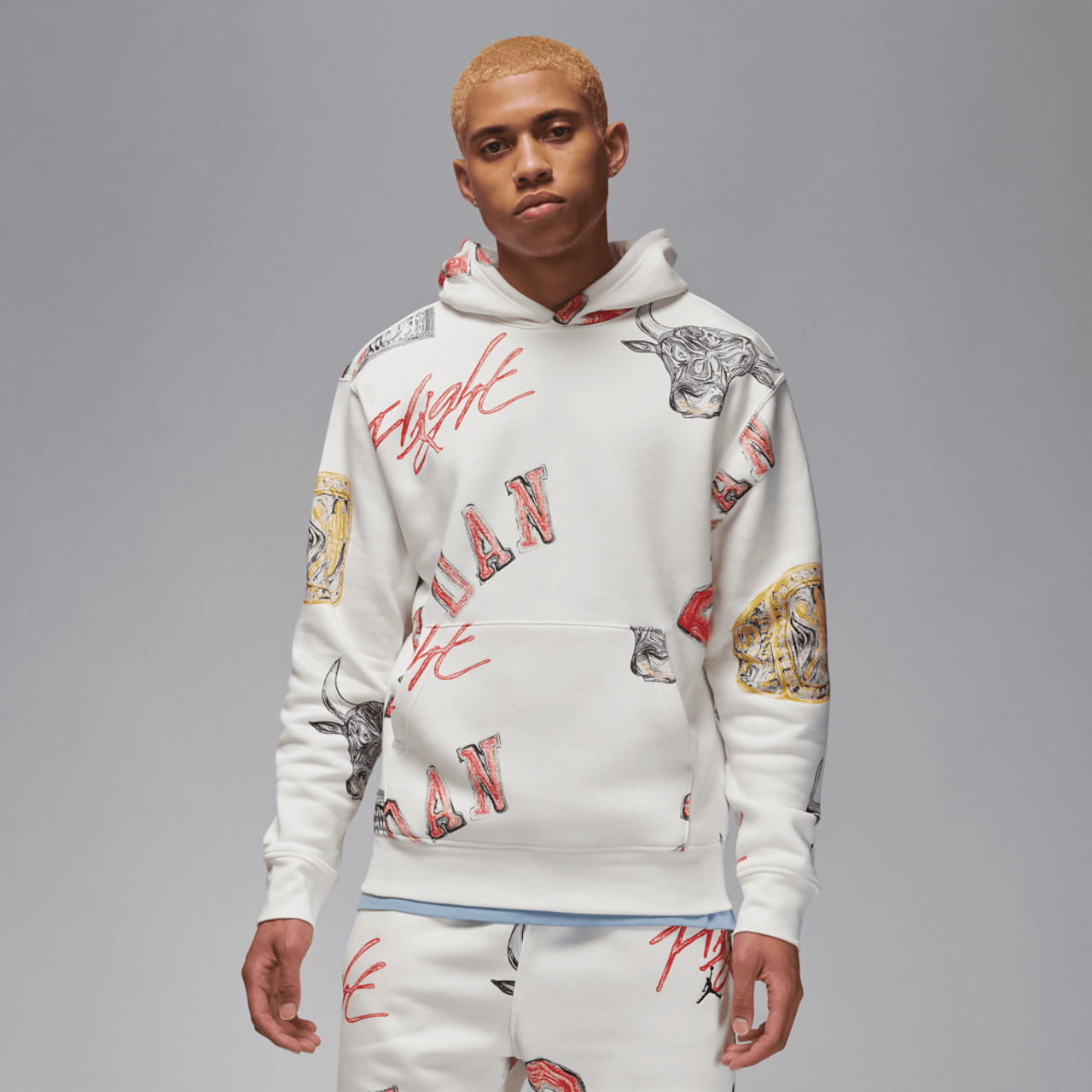 Jordan Essential AOP Fleece Pullover Hoodie Image 1 of 4. Tap to open photo gallery.
