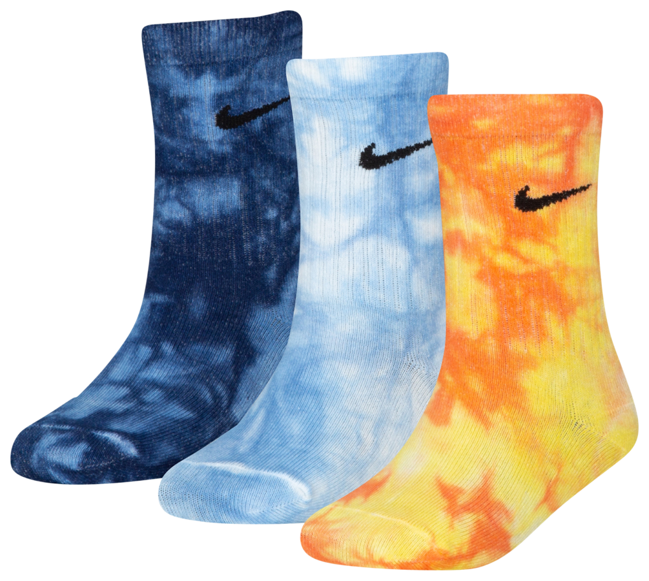Nike Tie Dye Crew 3 Pack Socks Image 1 of 3. Tap to open photo gallery.
