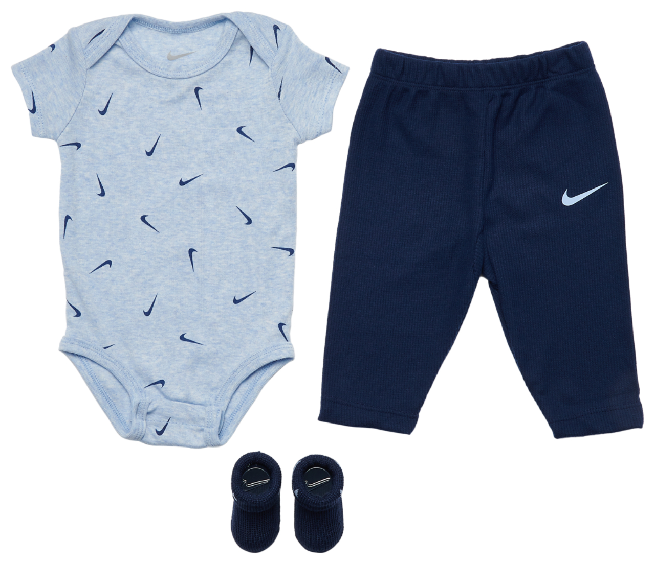 Nike 3 Pack Bodysuit & Waffle Pants Image 1 of 2. Tap to open photo gallery.