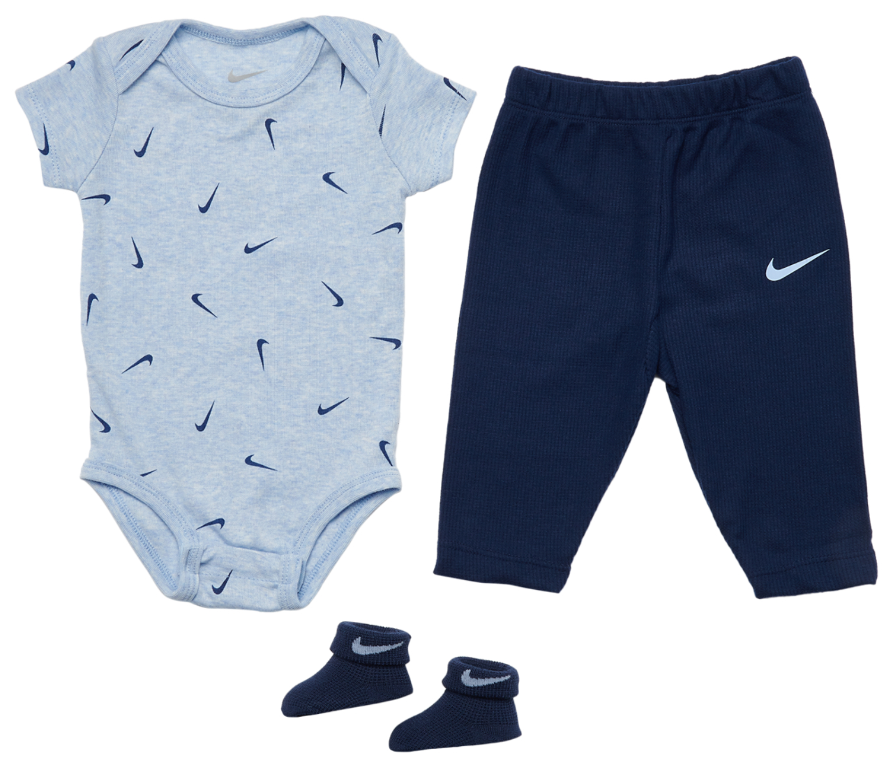 Nike 3 Pack Bodysuit & Waffle Pants Image 2 of 2. Tap to open photo gallery.
