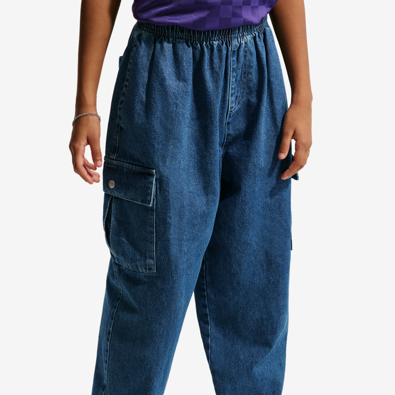 Nike NSW Denim Cargo Pant Image 1 of 5. Tap to open photo gallery.