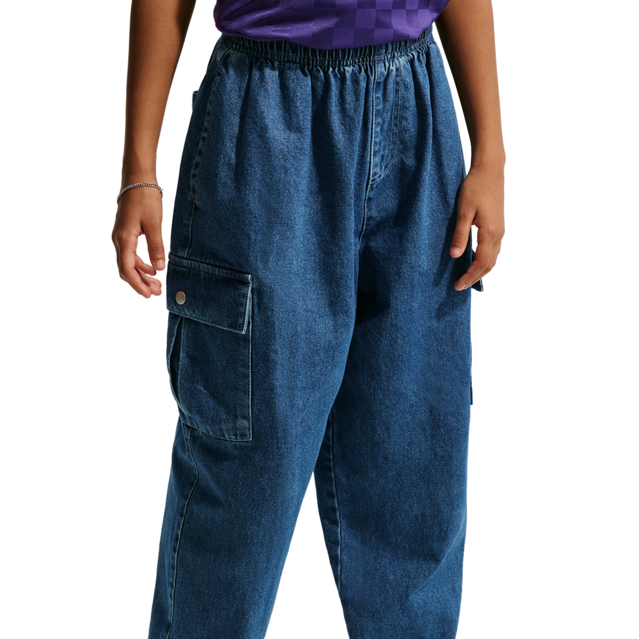 Nike NSW Denim Cargo Pant Image 1 of 5. Tap to open photo gallery.