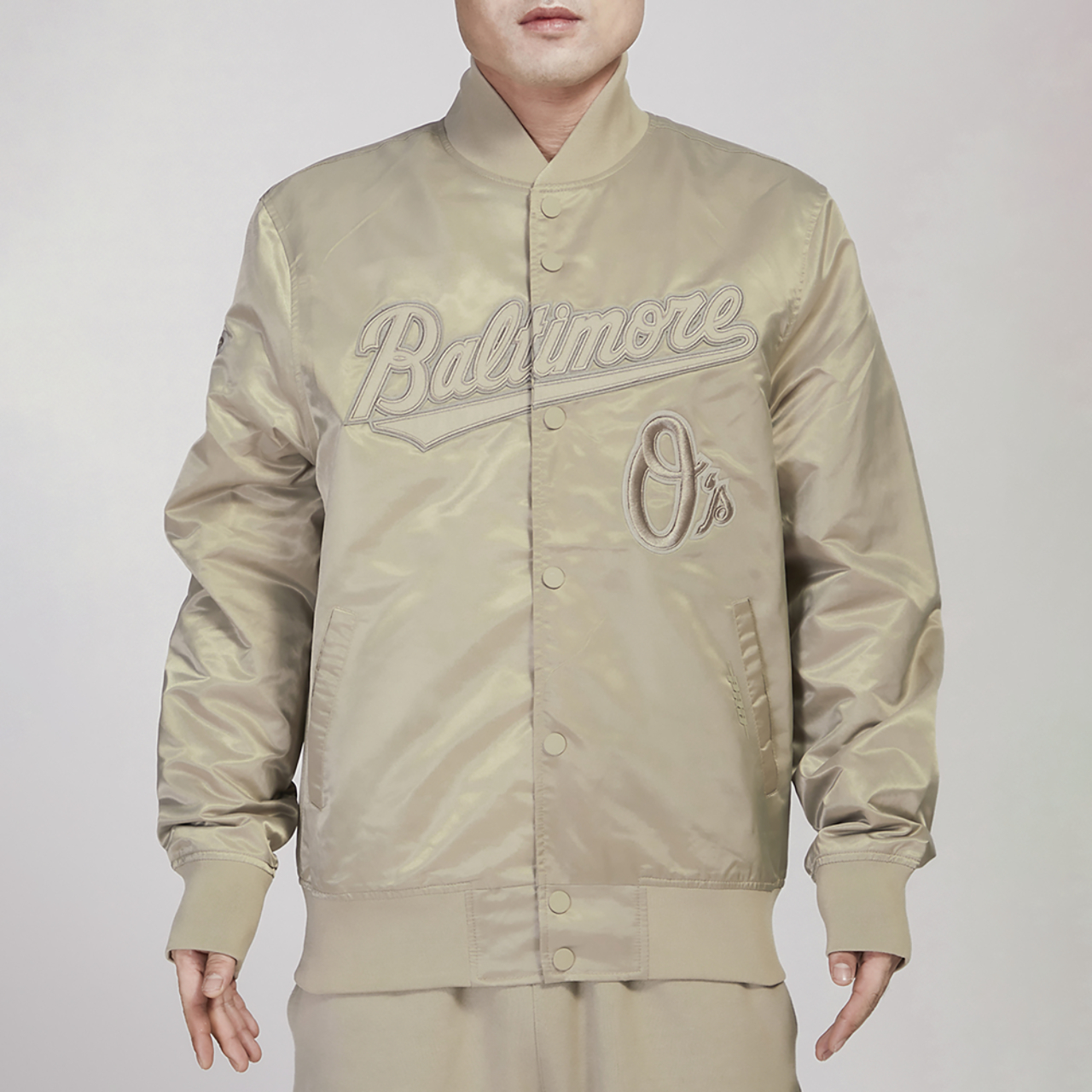 Pro Standard Orioles Tonal Satin Jacket Image 1 of 4. Tap to open photo gallery.
