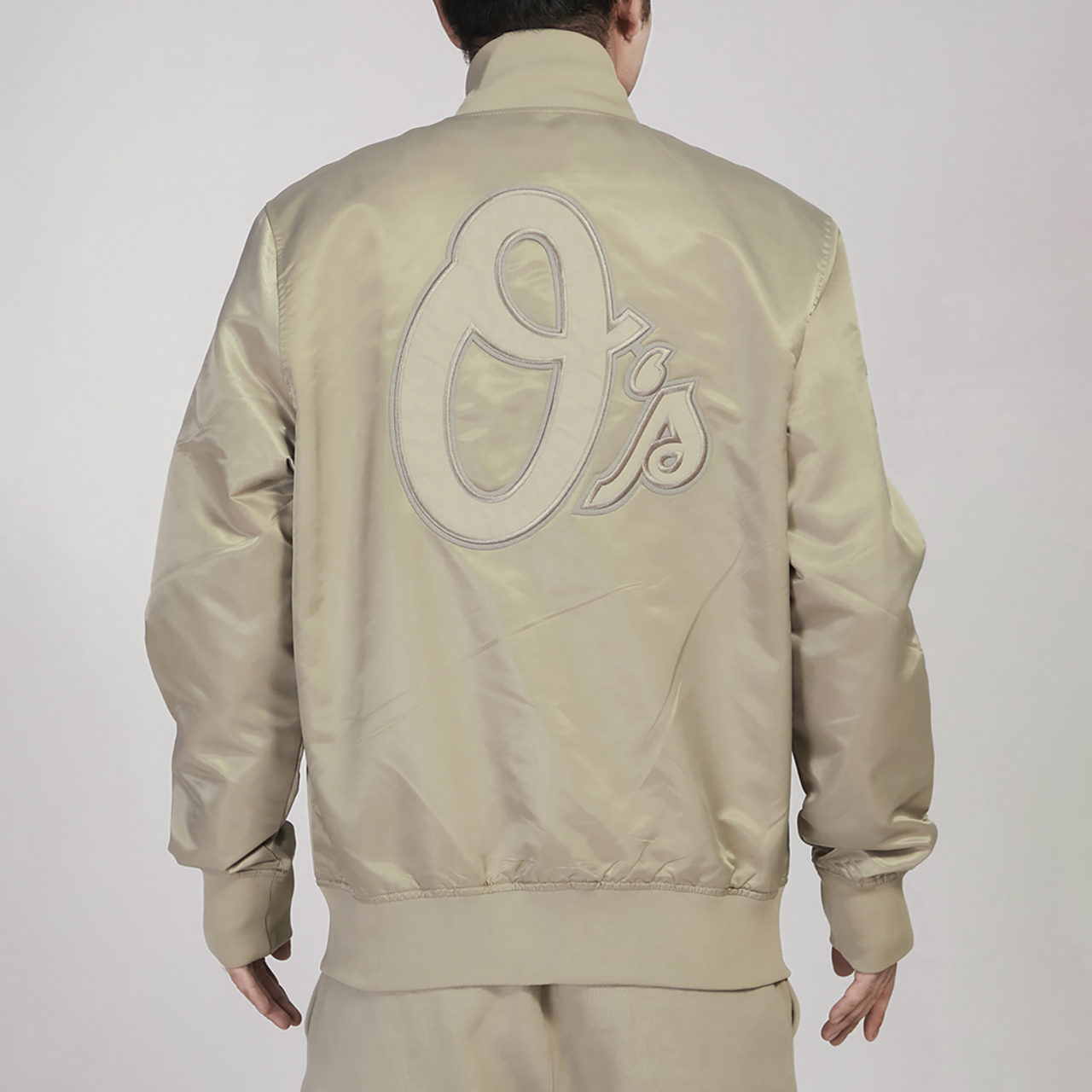 Pro Standard Orioles Tonal Satin Jacket Image 2 of 4. Tap to open photo gallery.