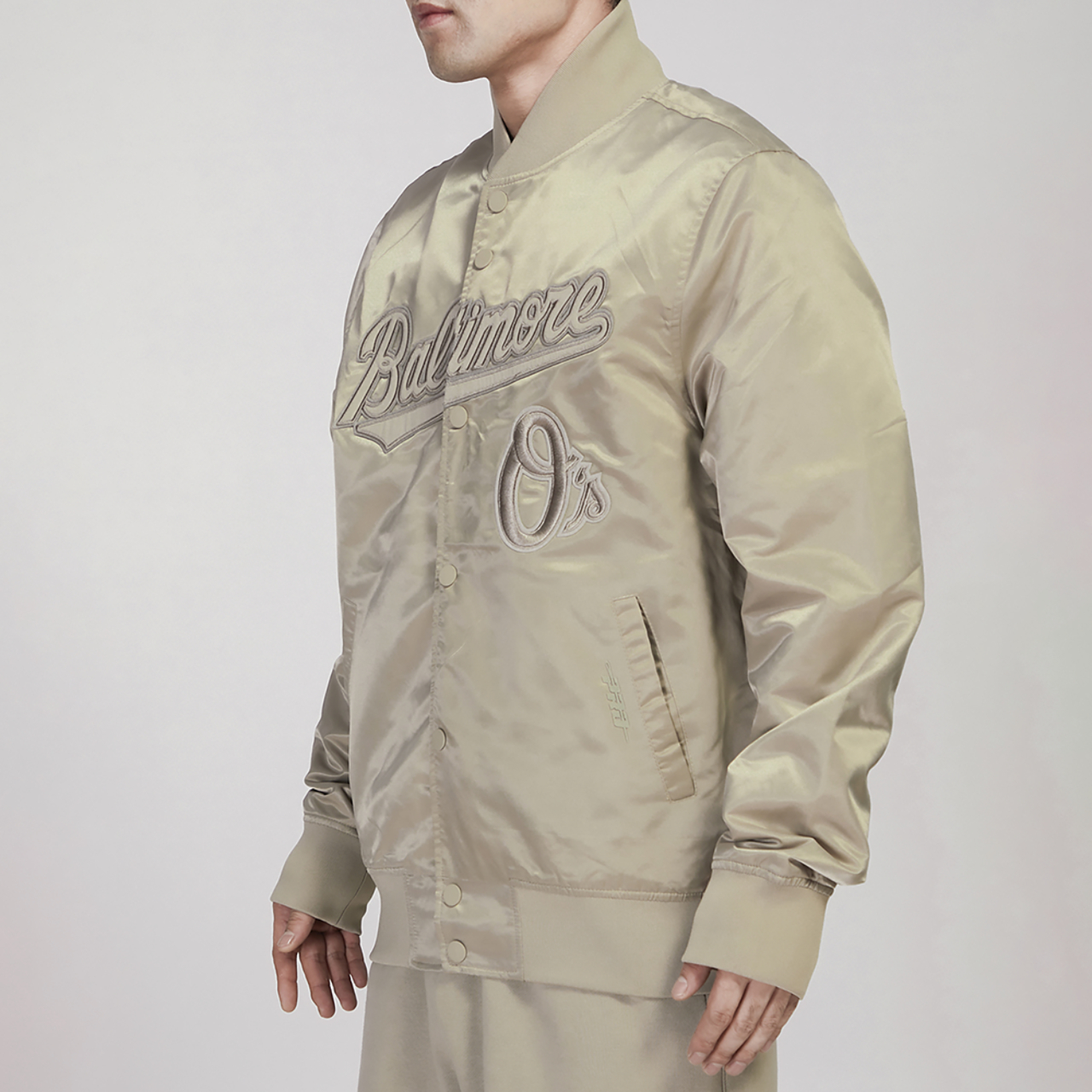 Pro Standard Orioles Tonal Satin Jacket Image 4 of 4. Tap to open photo gallery.