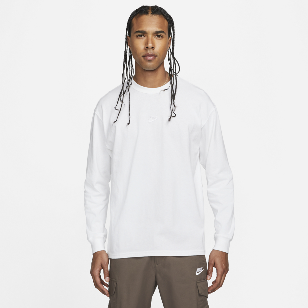 Nike Premium Essentials Long Sleeve SUST T-Shirt Image 1 of 5. Tap to open photo gallery.