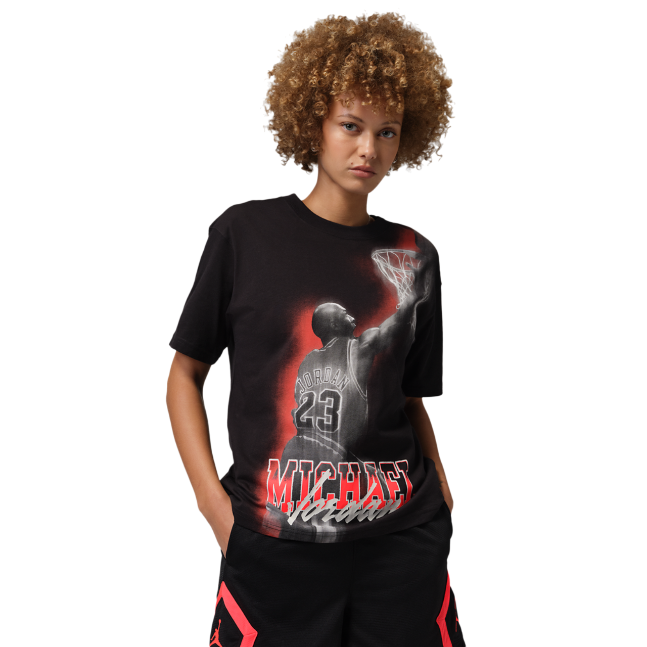 Jordan SPT DF SS GFX TEE HTG Image 1 of 4. Tap to open photo gallery.