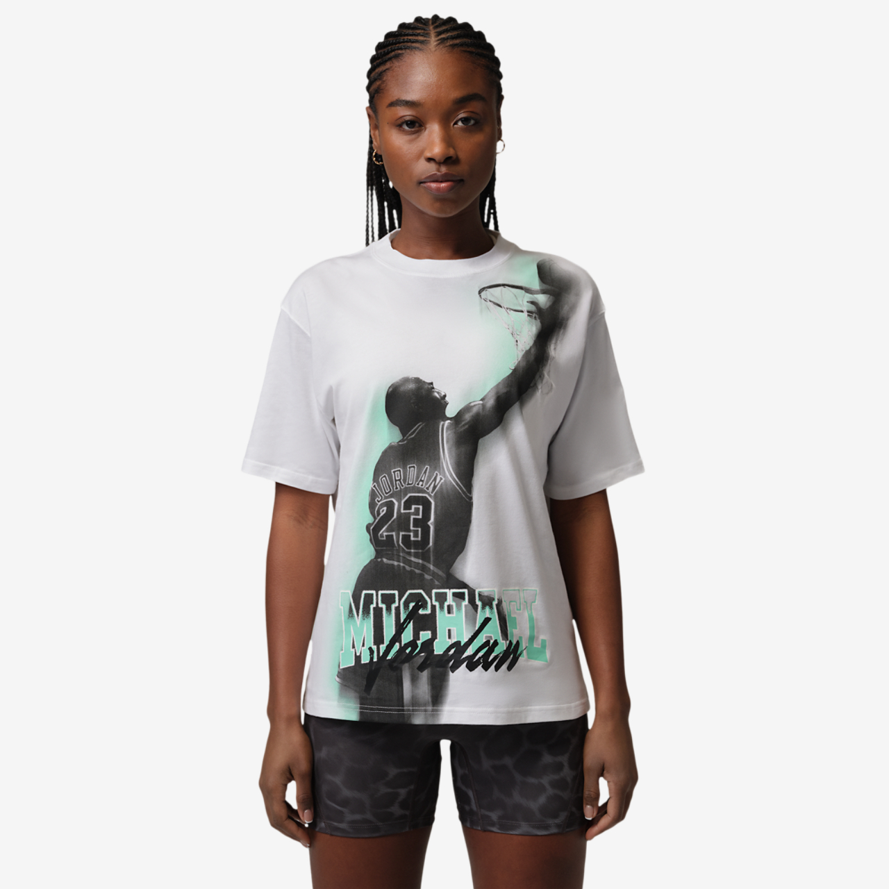 Jordan SPT DF SS GFX TEE HTG Image 1 of 4. Tap to open photo gallery.
