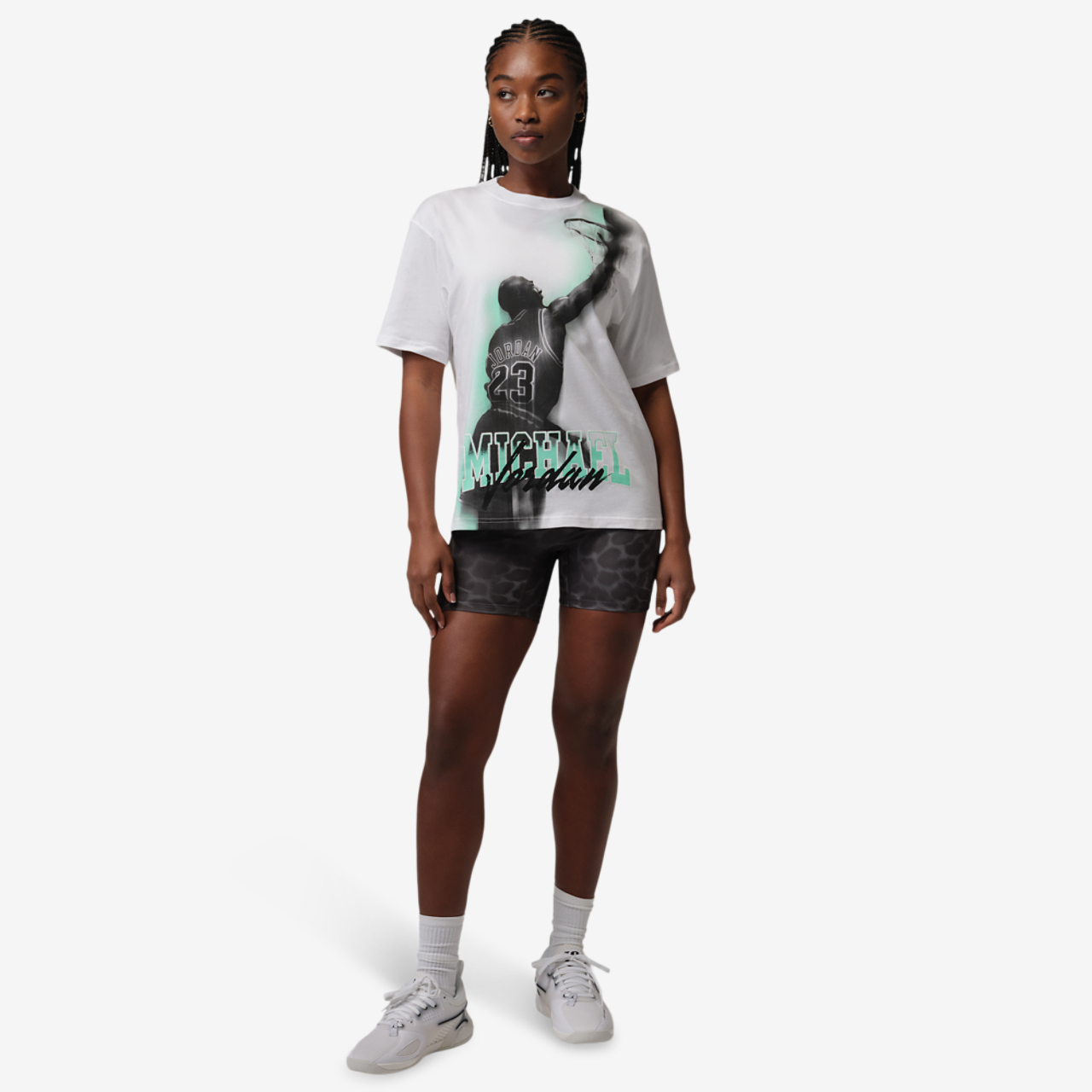 Jordan SPT DF SS GFX TEE HTG Image 4 of 4. Tap to open photo gallery.