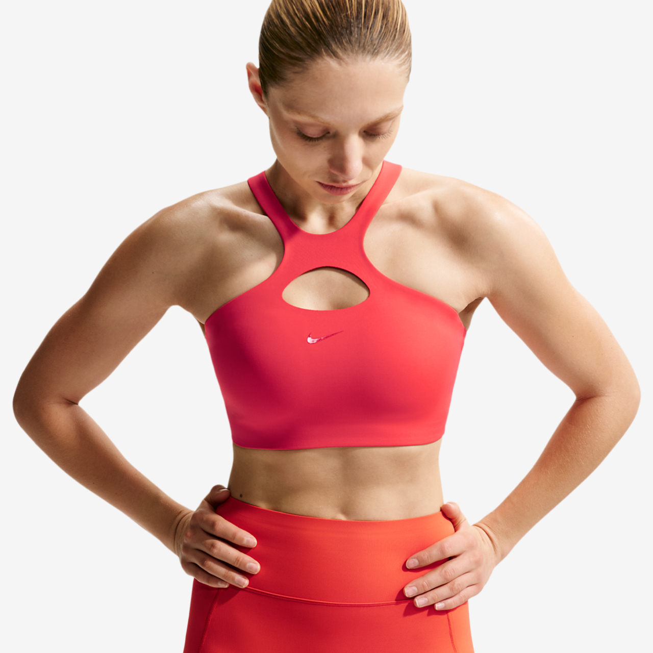 Nike Drifit Universal Mid Support Bra Image 1 of 4. Tap to open photo gallery.