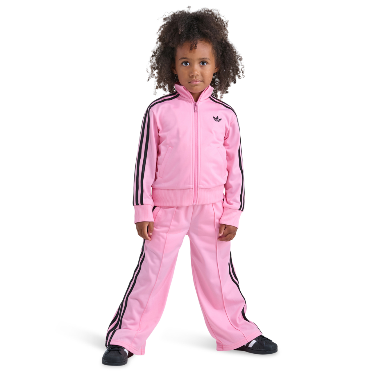 adidas Firebird Jacket Wide Leg Pants Set Image 1 of 5. Tap to open photo gallery.