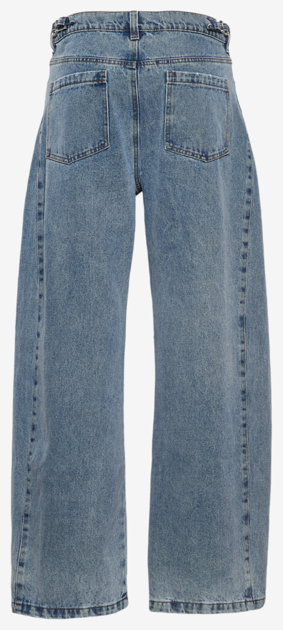 Cozi Denim Barrel Pants Image 8 of 10. Tap to open photo gallery.