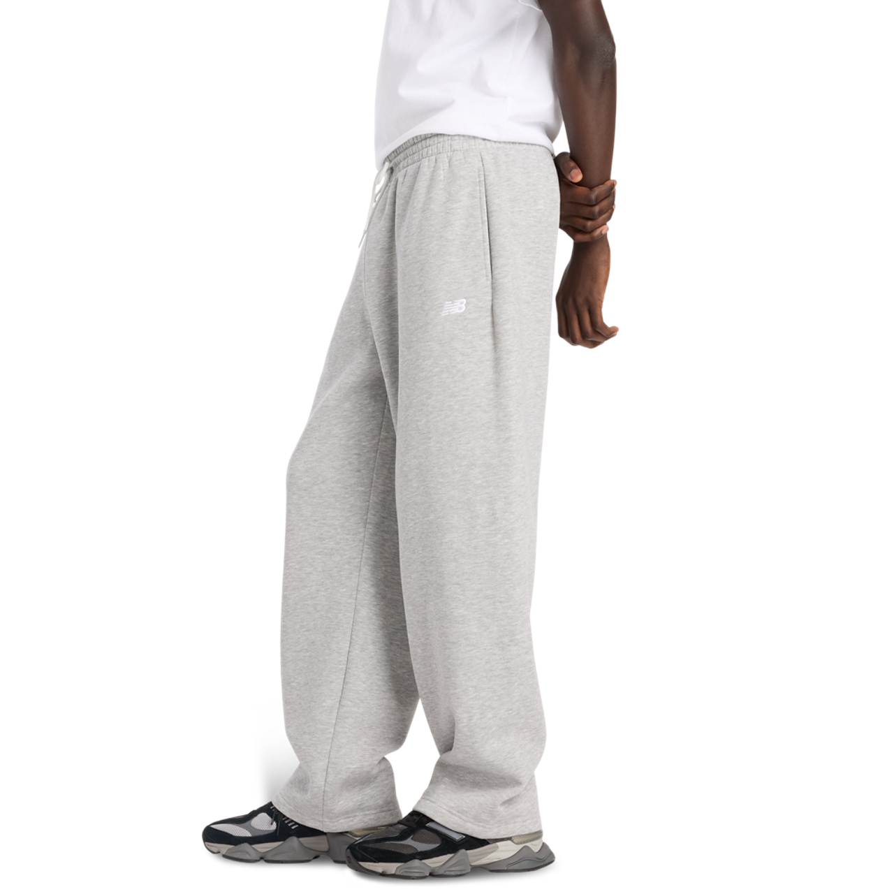 New Balance Sport Essentials Open Hem Fleece Pants Image 3 of 5. Tap to open photo gallery.