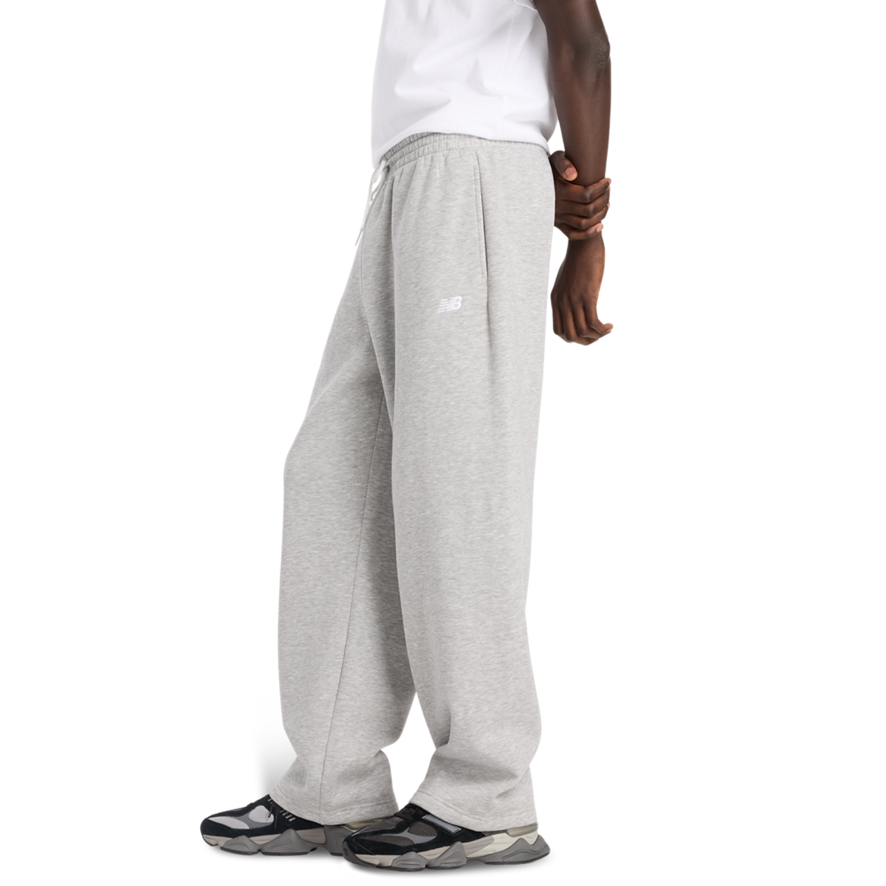 New Balance Sport Essentials Open Hem Fleece Pants Image 3 of 5. Tap to open photo gallery.