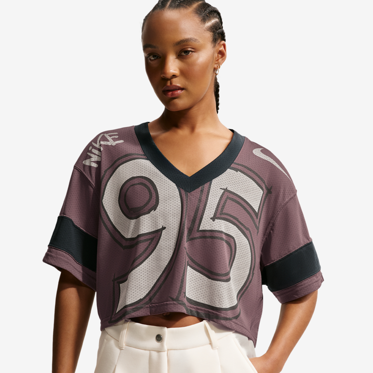 Nike NSW Crop Jersey Image 1 of 4. Tap to open photo gallery.