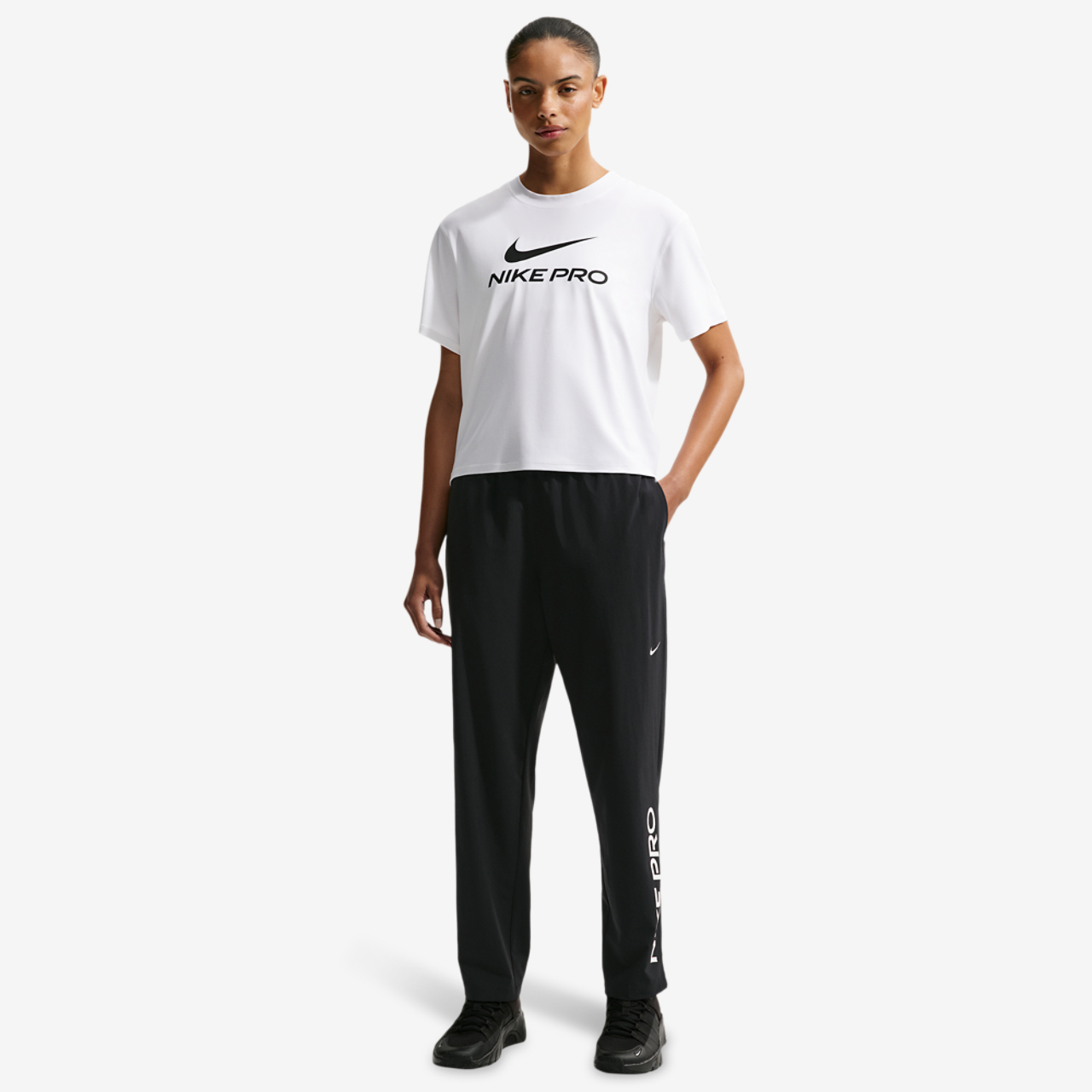 Nike Pro Drifit 365 Open Hem Woven Pant Image 3 of 4. Tap to open photo gallery.