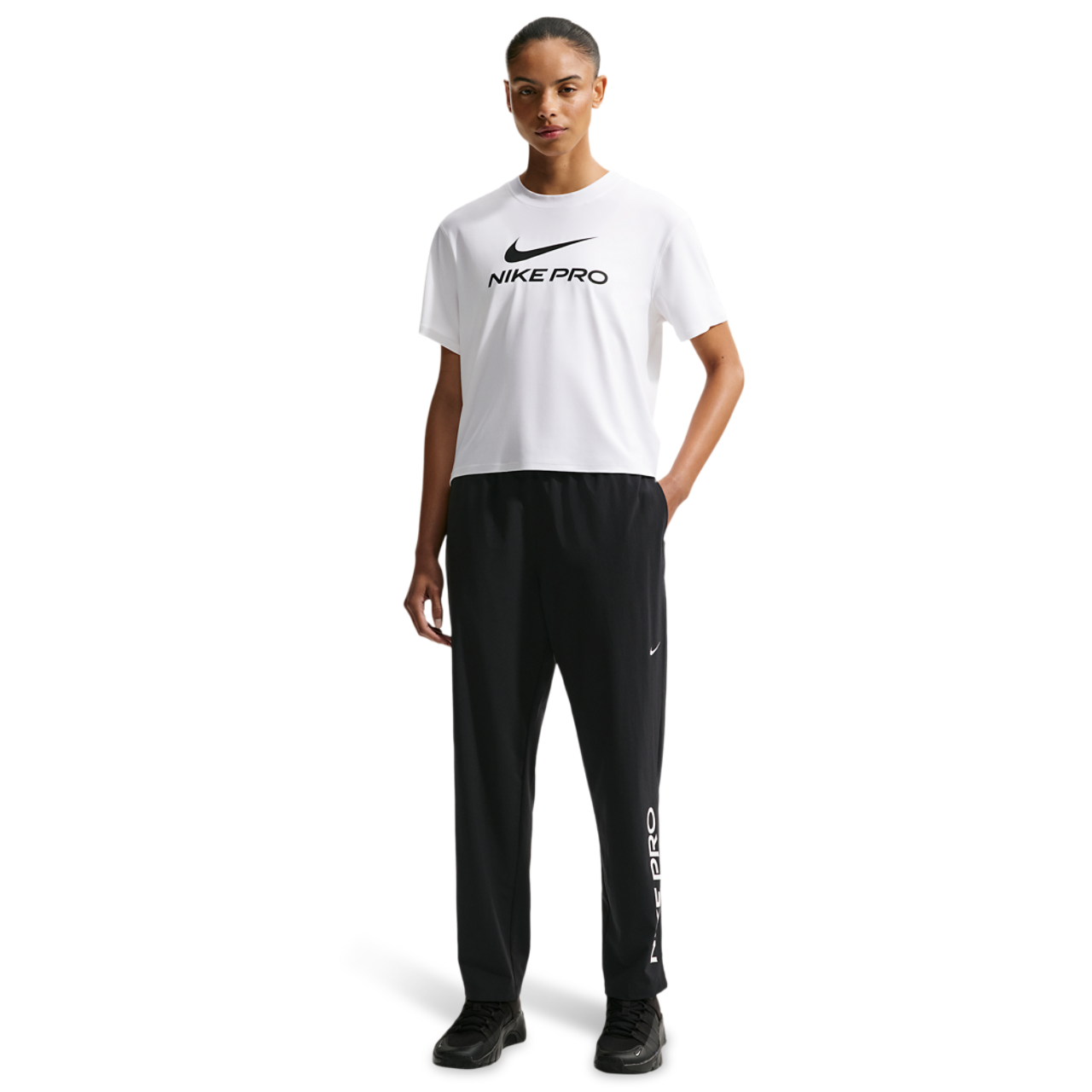 Nike Pro Drifit 365 Open Hem Woven Pant Image 3 of 4. Tap to open photo gallery.