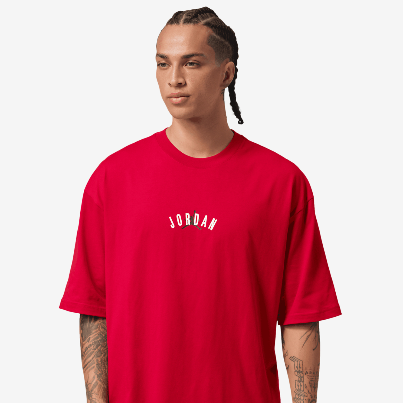 Jordan Back Stretch Oversized Short Sleeve Crew Image 1 of 5. Tap to open photo gallery.