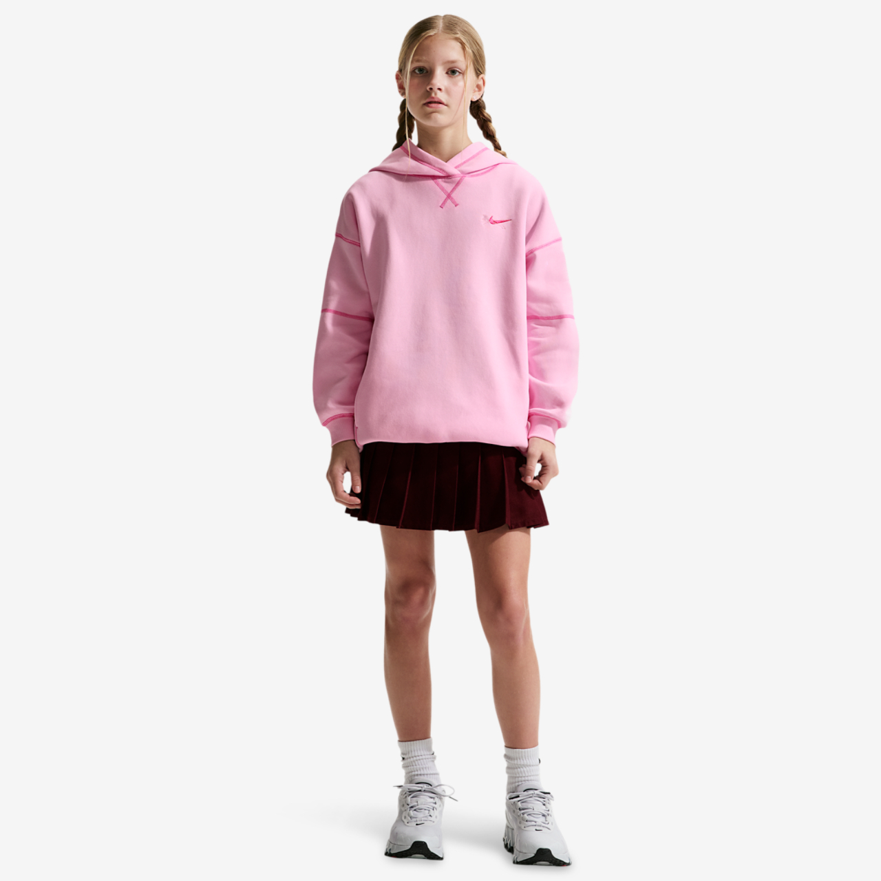 Nike NSW Club Fleece OS Pullover Hoodie Image 3 of 4. Tap to open photo gallery.