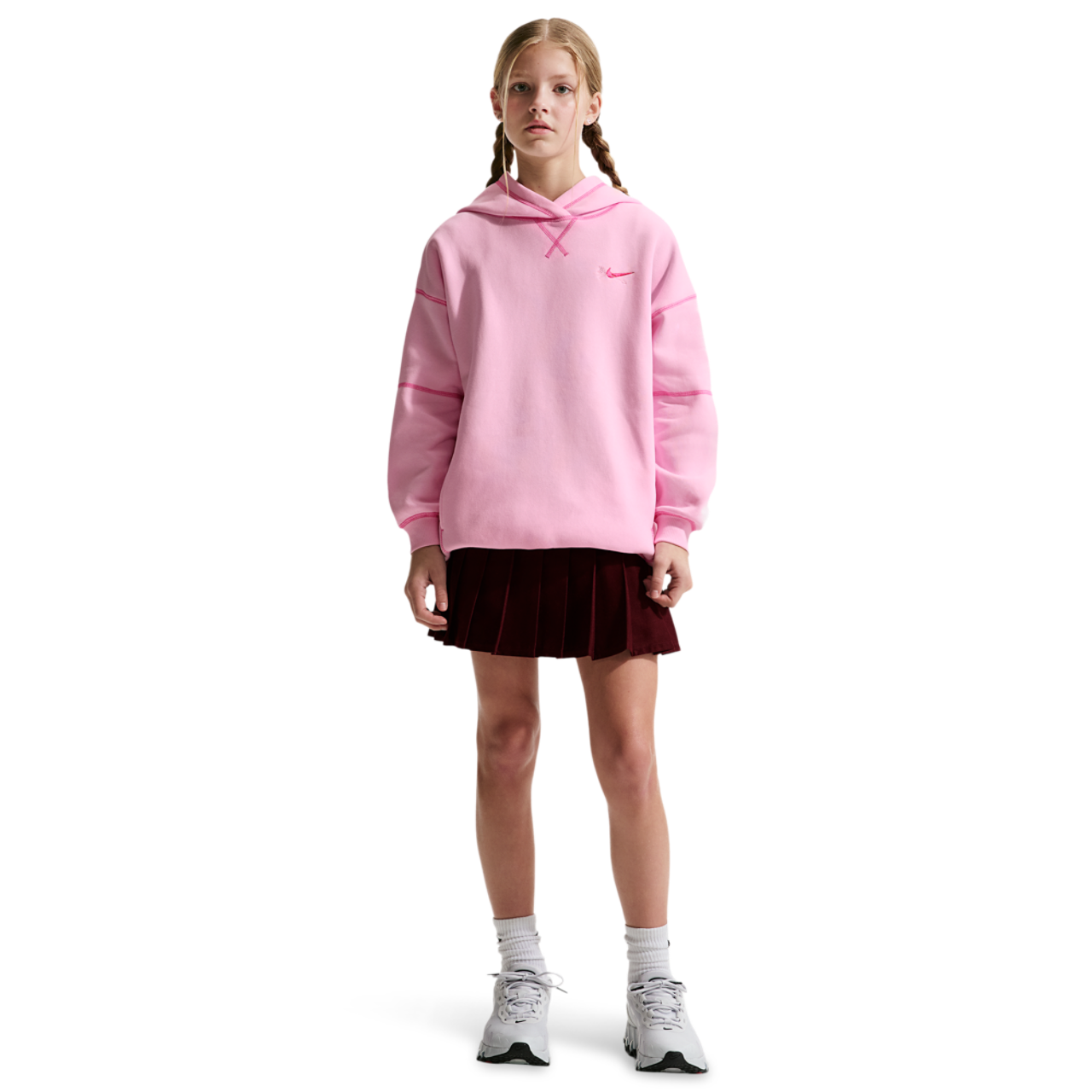 Nike NSW Club Fleece OS Pullover Hoodie Image 3 of 4. Tap to open photo gallery.