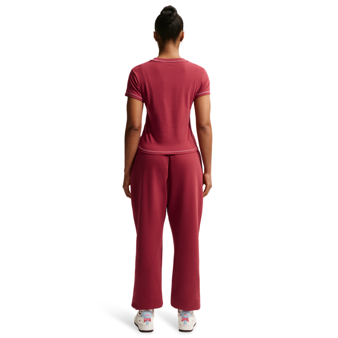 Nike NSW Club Fleece Mid Rise OS Vday Pant Image 4 of 4. Tap to open photo gallery.
