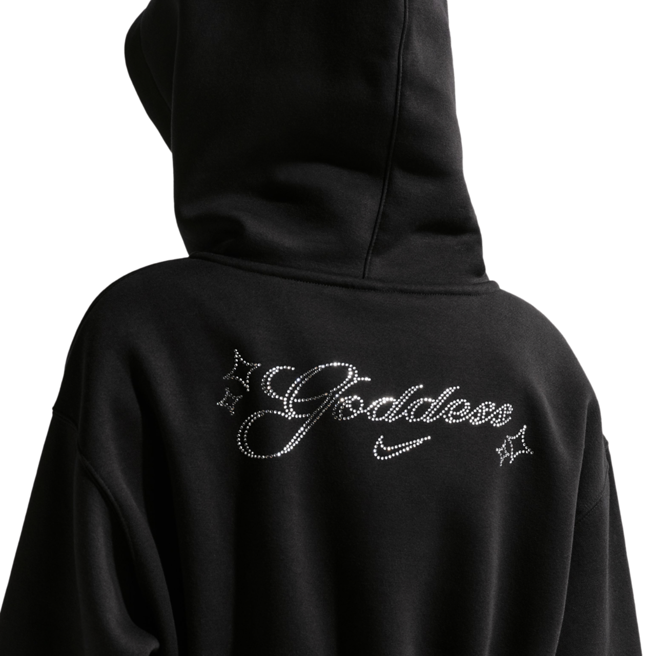 Nike NSW Phoenix Fleece Bling Crop Full-Zip Hoodie Image 2 of 3. Tap to open photo gallery.