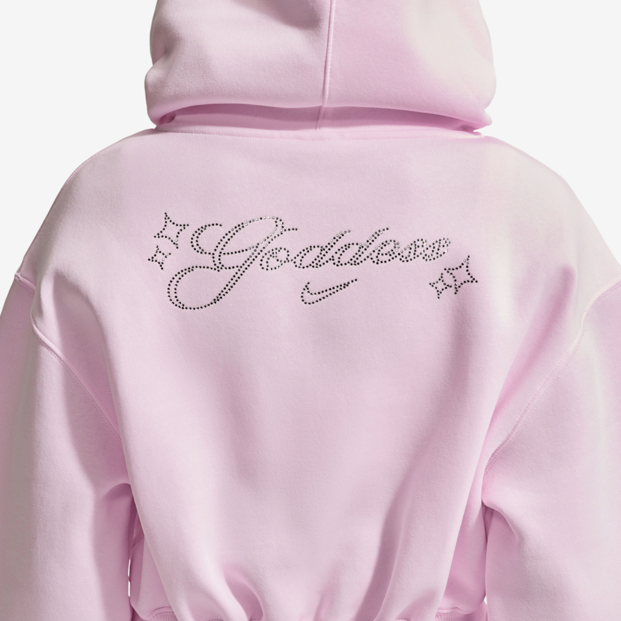 Nike NSW Phoenix Fleece Bling Crop Full-Zip Hoodie Image 2 of 3. Tap to open photo gallery.