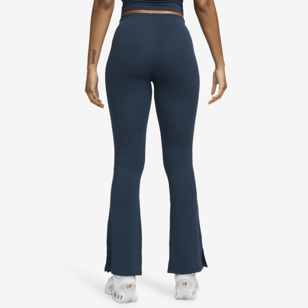 Nike NSW Chill Knit Mediun Rib Flare Pant Image 2 of 5. Tap to open photo gallery.