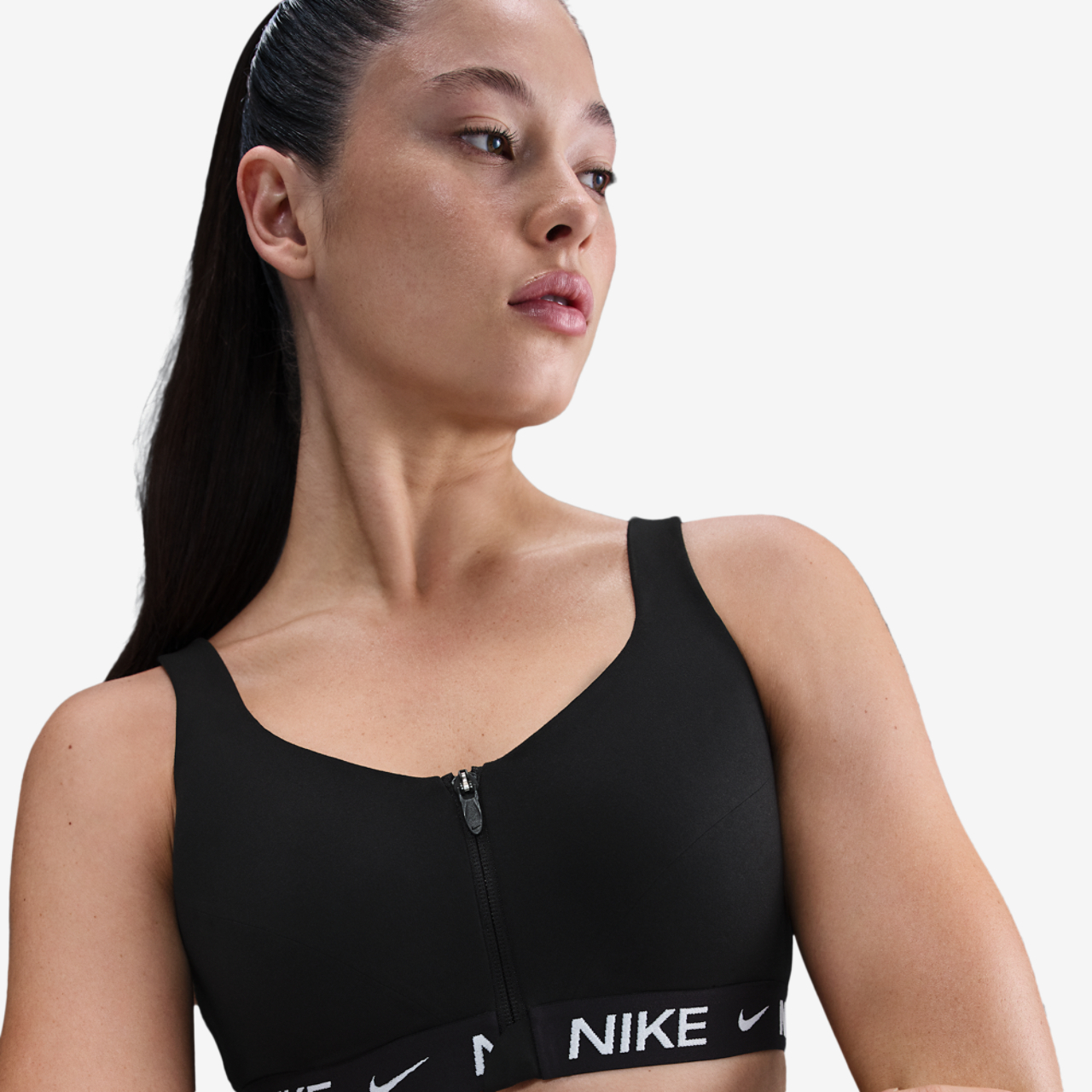Nike Indy High Support Zip Bra Image 1 of 4. Tap to open photo gallery.
