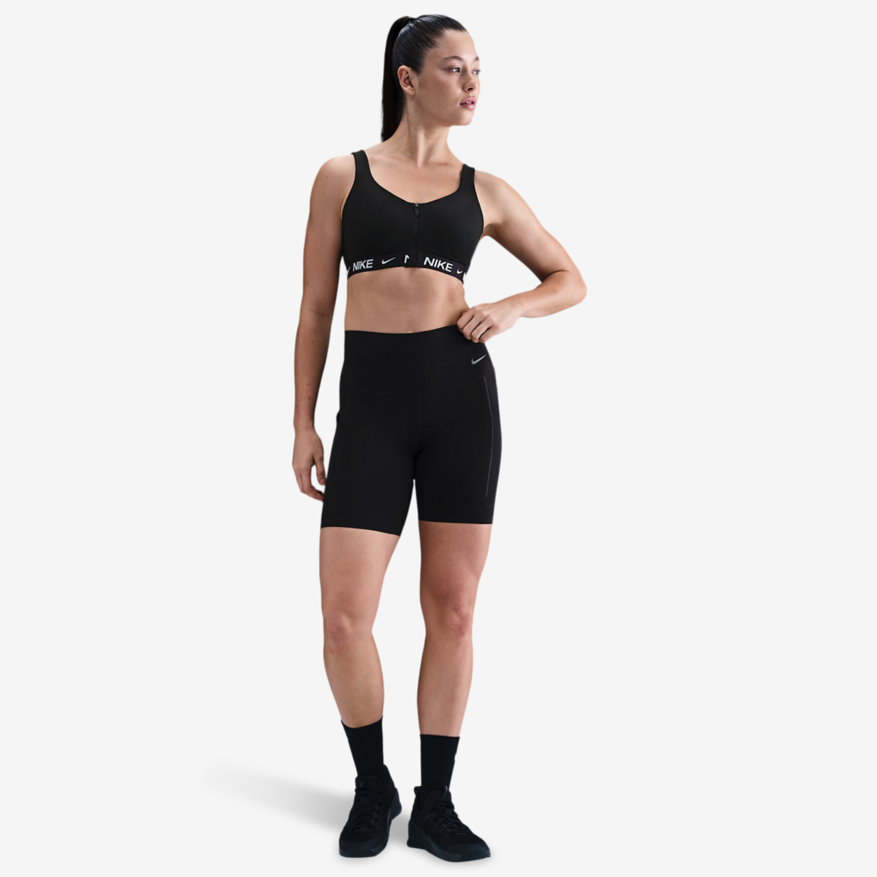 Nike Indy High Support Zip Bra Image 3 of 4. Tap to open photo gallery.