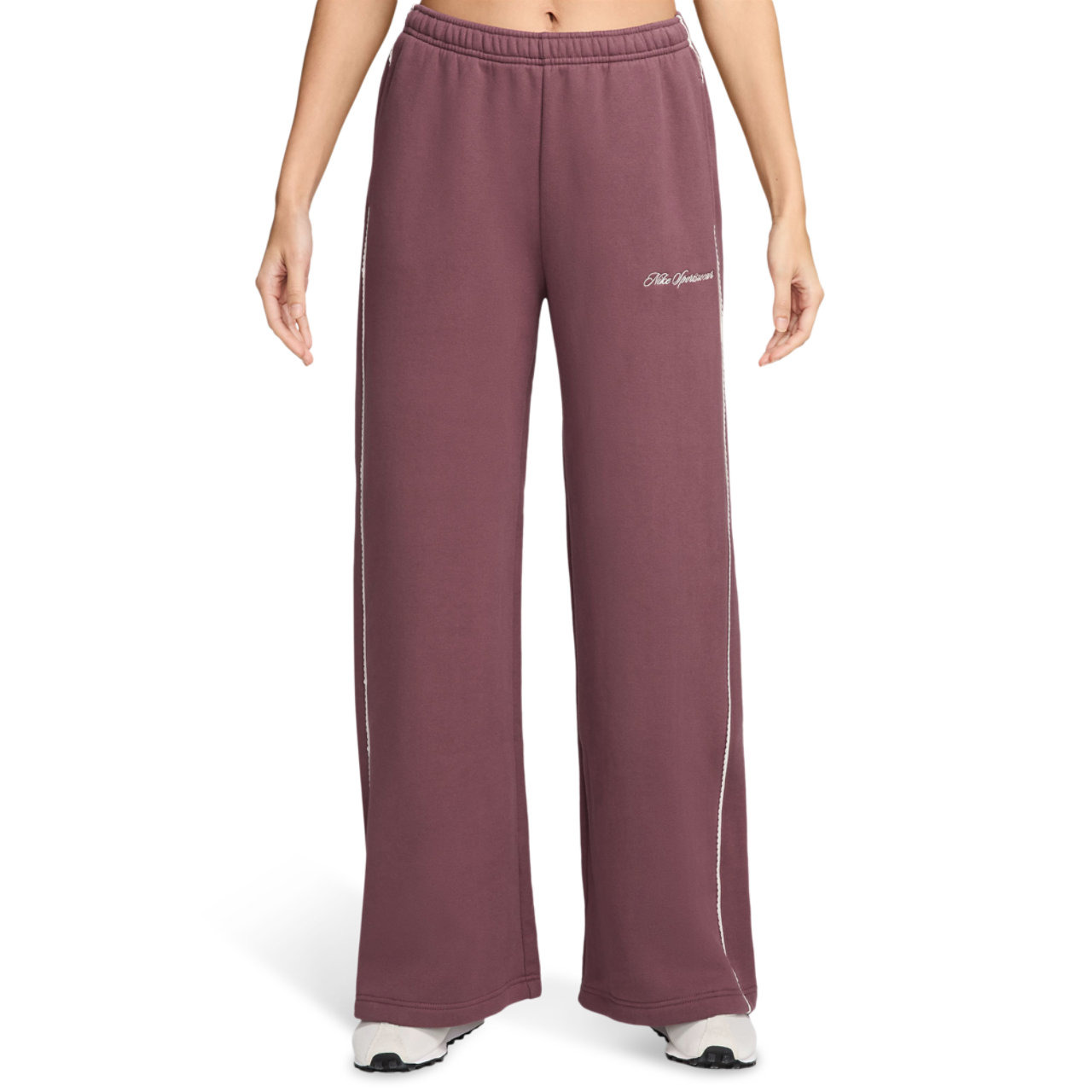 Nike Studio Fleece Scallop Wide Leg Pants - Women's | Foot Locker