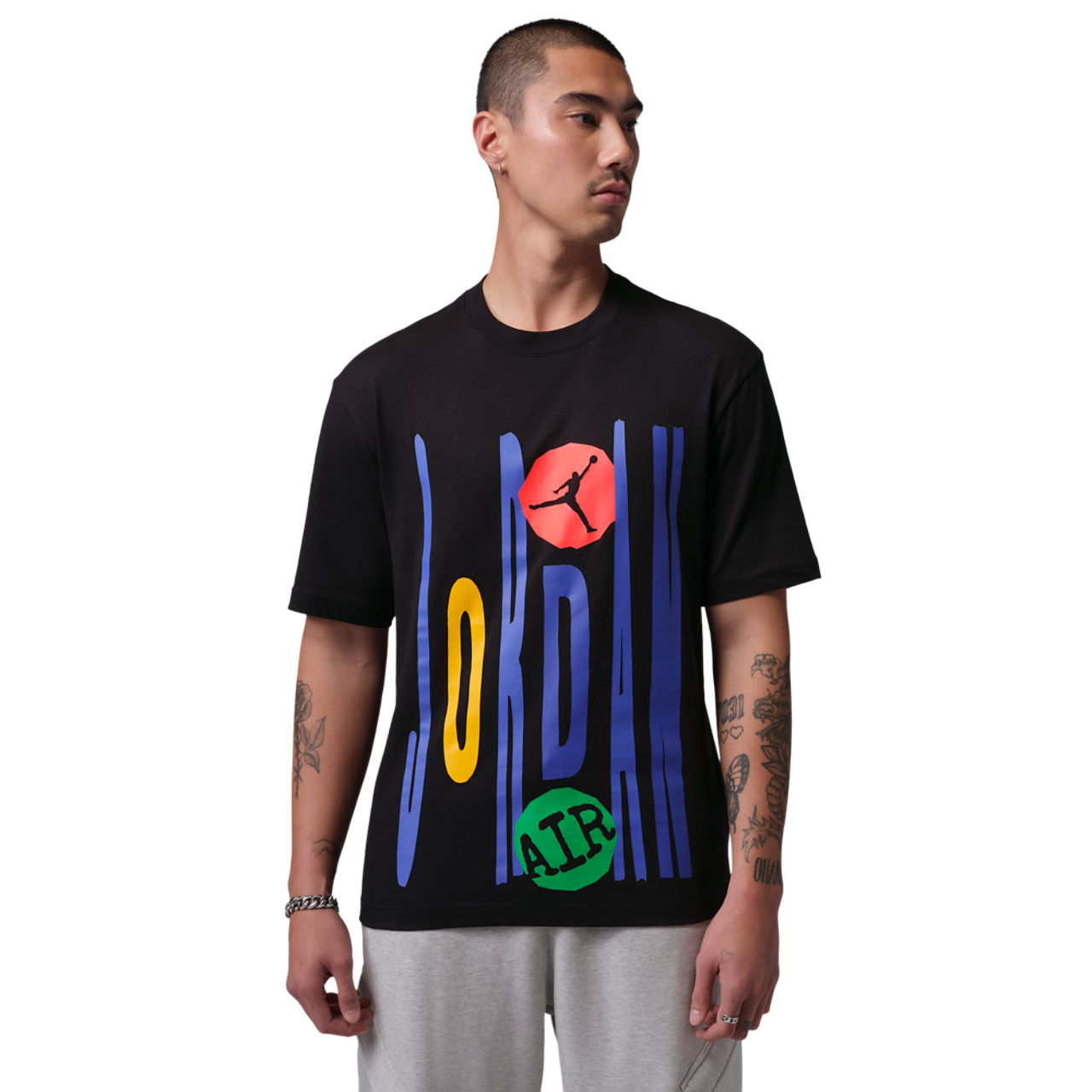 Jordan Technicolor WM Graphic Short Sleeve Crew Image 1 of 4. Tap to open photo gallery.