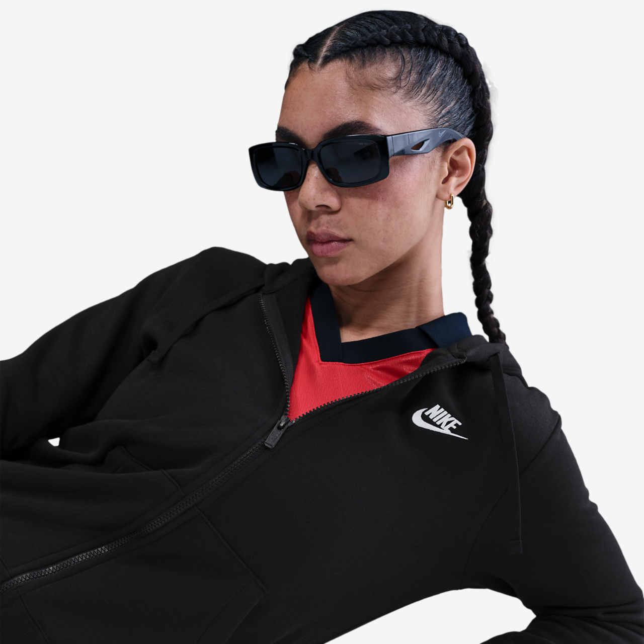 Nike NSW Club Fleece FZ Hoodie Image 3 of 4. Tap to open photo gallery.