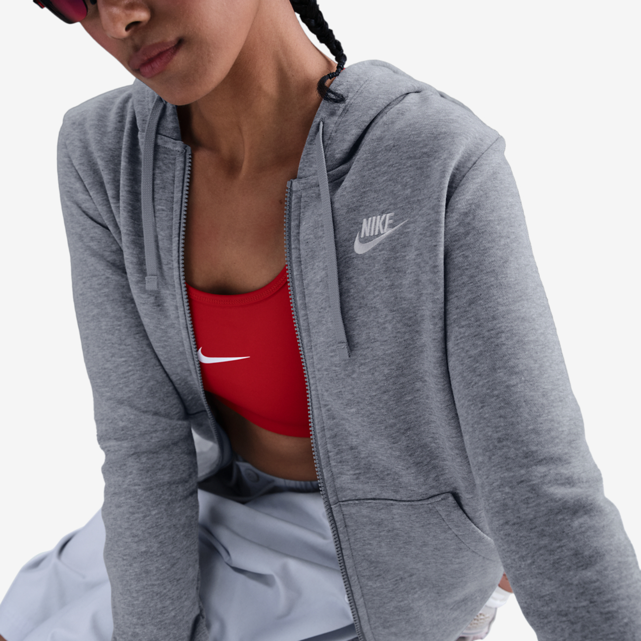 Nike NSW Club Fleece FZ Hoodie Image 3 of 4. Tap to open photo gallery.