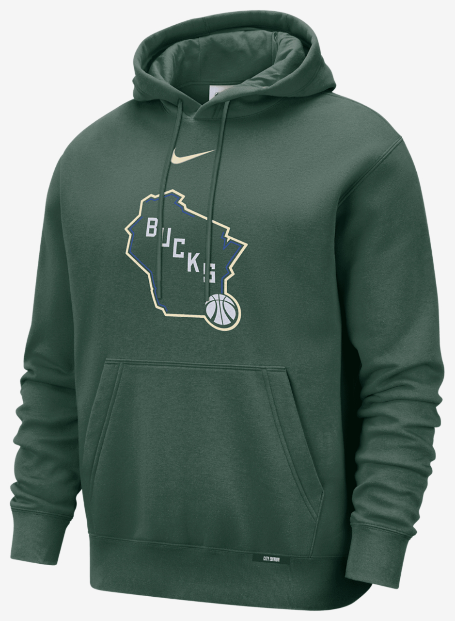 Nike Bucks Club Logo City Edition Hoodie Image 1 of 2. Tap to open photo gallery.