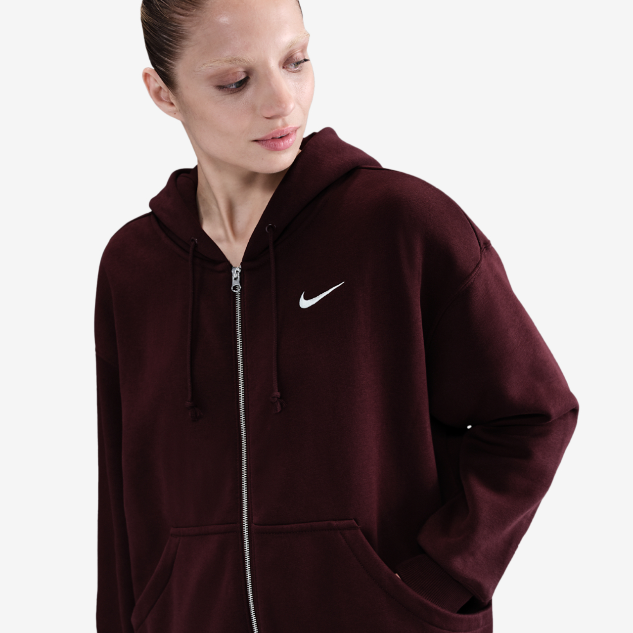 Nike Phoenix Fleece Long Sleeve Full-Zip Image 1 of 4. Tap to open photo gallery.