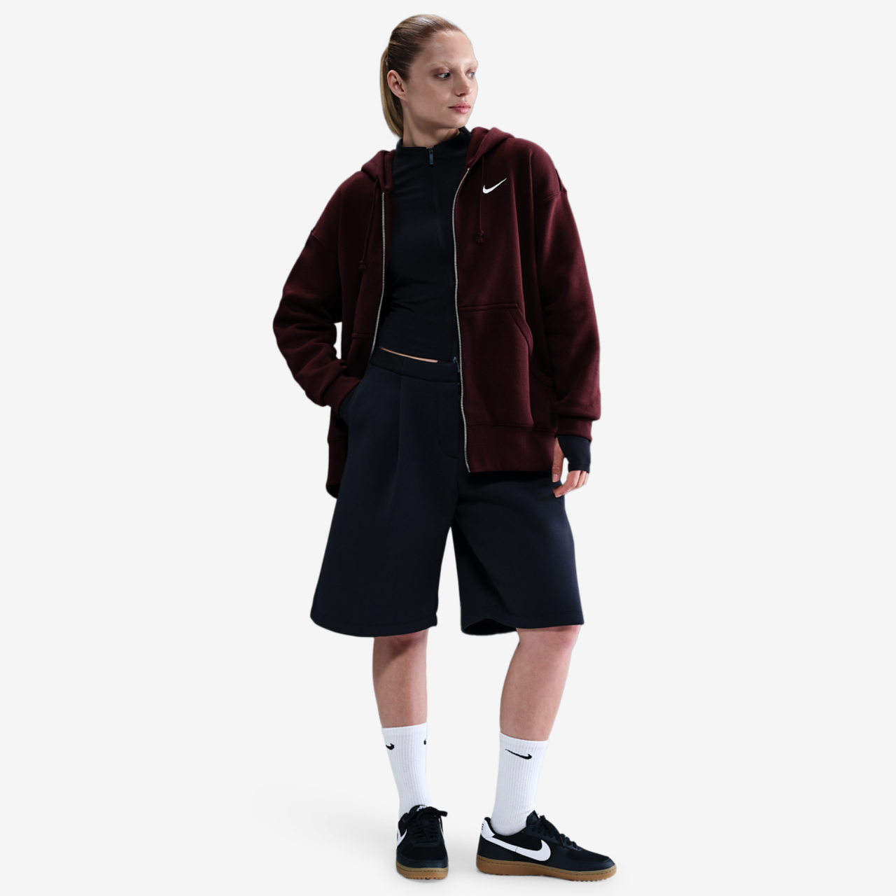 Nike Phoenix Fleece Long Sleeve Full-Zip Image 3 of 4. Tap to open photo gallery.