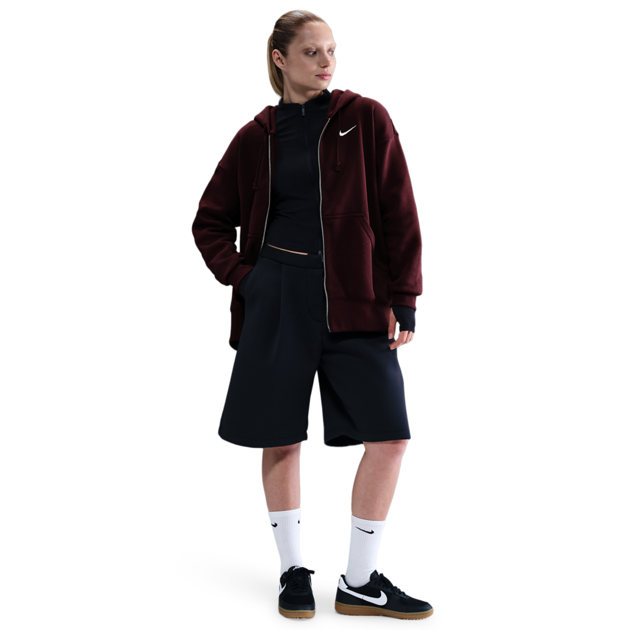 Nike Phoenix Fleece Long Sleeve Full-Zip Image 3 of 4. Tap to open photo gallery.