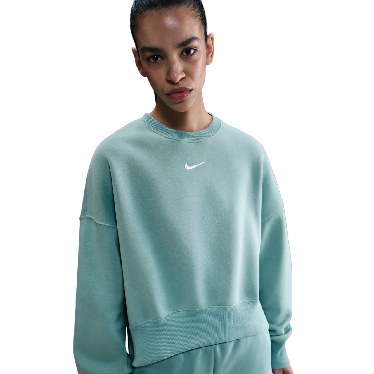 Nike NSW Style Fleece Crew OOS Image 1 of 3. Tap to open photo gallery.
