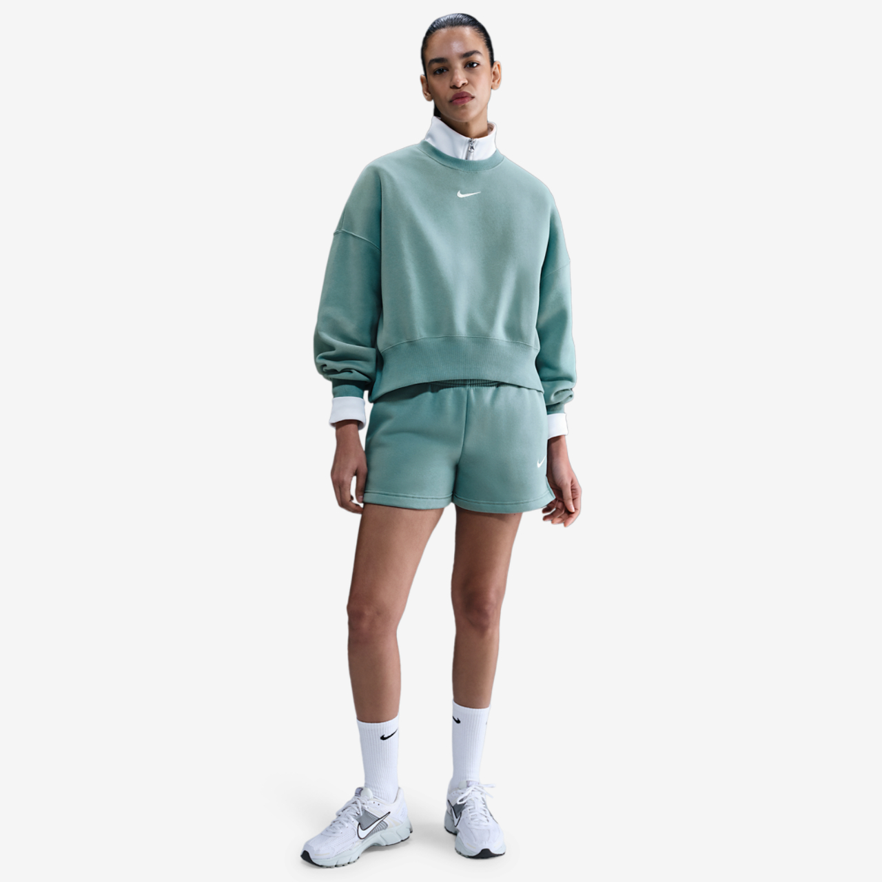 Nike NSW Style Fleece Crew OOS Image 2 of 3. Tap to open photo gallery.