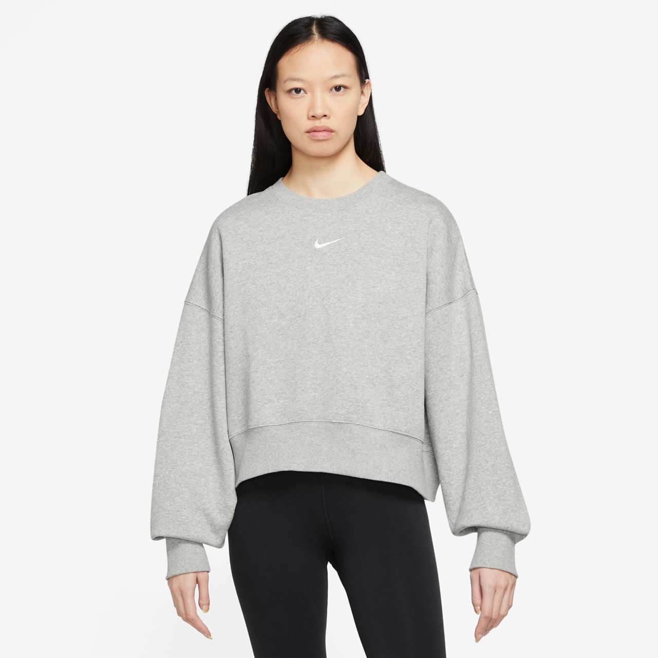 Nike NSW Style Fleece Crew OOS Image 1 of 4. Tap to open photo gallery.